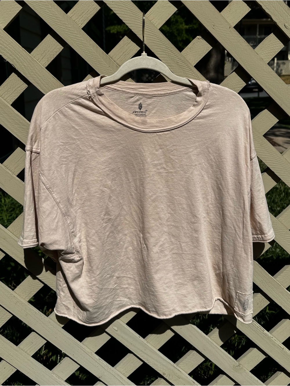 Free People Oversized Raw-Edge Tee – Size Small